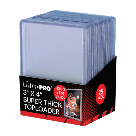 Ultra PRO 3" x 4" Super Thick Toploaders – 25 Pack | Rigid PVC Holders for 75pt Cards